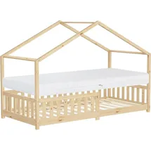 ML-Design Hausbett 90 x 200 cm Kiefer natur beige