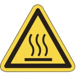 Warnschild als Symbol Warnung vor heißer Oberfläche nach ISO 7010