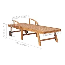 vidaXL Sonnenliegen 2 Stk. mit Tisch und Auflagen Massivholz Teak