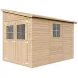 TIMBELA Anbau-Gartenhaus 2,97 x 2,00 m Beige