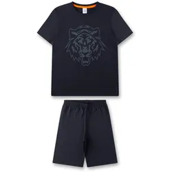 Sanetta Jungen Schlafanzug - Teens, kurz, Nachtwäsche, Pyjama, Baumwolle Dunkelblau 152