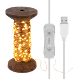 goobay LED-Lichterkette Garnspule, mit USB-Kabel 3 m, Lichterkette 15 m mit 150 Micro-LEDs in Warmweiß (2700...