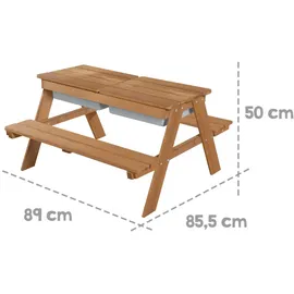 roba Kindersitzgarnitur Teak, Holz, Stern/Sternzeichen, 4-Sitzer, rechteckig,Rechteckig, Gartenmöbel, Kinder-Gartenmöbel