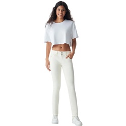 LTB Damen Jeans Molly M Super Slim Fit Super Slim Fit Weiß 53296 Normaler Bund Reißverschluss W 27 L 32