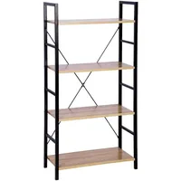 Standregal Metallregal Bücherregal Lagerregal Leiterregal Badregal Küchenregal Eckregal Treppenregal Stufenregal Hochregal 4 Ablage - Woltu