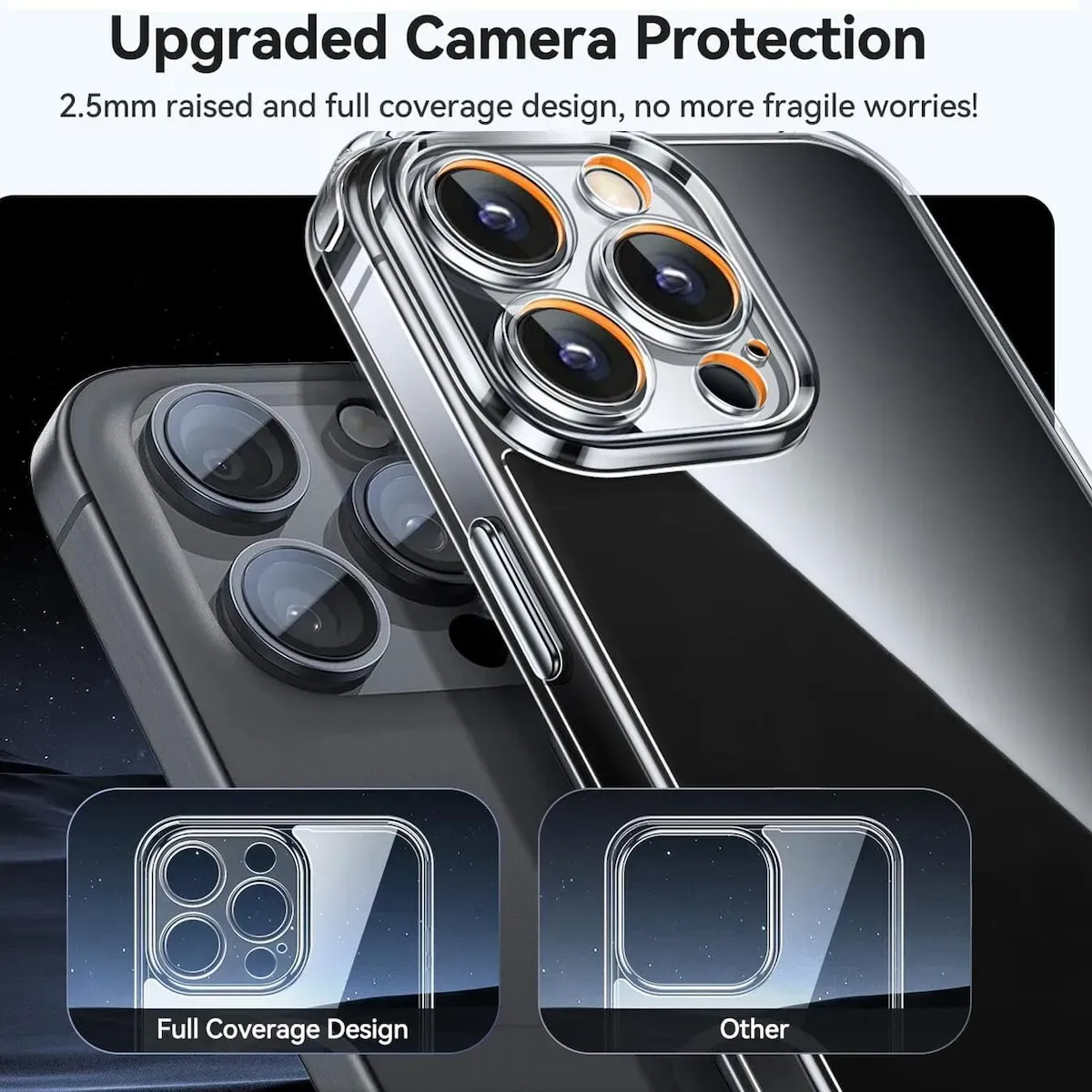 Schutzhülle für iPhone 14 Pro Kamera Case Panzerhülle Handyhülle Cover Tasche Transparent Smartphone Bumper