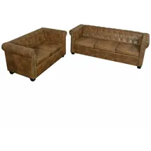 vidaXL Chesterfield-Sofas 2-Sitzer und 3-Sitzer Braun