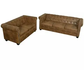 vidaXL Chesterfield-Sofas 2-Sitzer und 3-Sitzer Braun