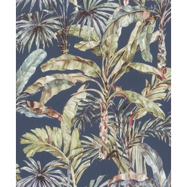 Rasch Textil Rasch Vliestapete (Botanical) Blau grüne 10,05 m x 0,53 m Florentine III 485288