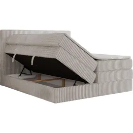 MKS Meble Boxspringbett TILIANO KING - 160/200 - Hellgrau Cord - H3,