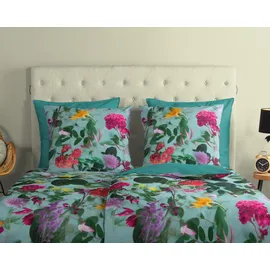 Muller Textil Imma Blumen Aqua 135 x 200 cm + 2 x 80 x 80 cm