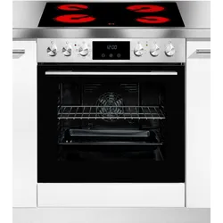 Hanseatic Elektro-Herd-Set »HBCO707A+HC46060CN«, Display: Die Zeit immer im Blick haben, 38918569-0 edelstahlfarben