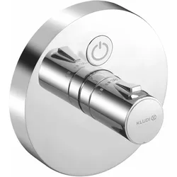 PUSH UP-Thermostatarm. mit Druck- taste für 1 Verb., rund chrom