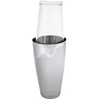 APS Boston Shaker Edelstahl und Glas 2-tlg. silberfarben
