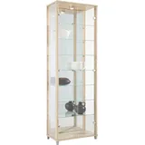 fif möbel Vitrine OPTIMA Standvitrine/Glasvitrine 2x Glastür,perfekt für Sammler,Sammlervitrine braun