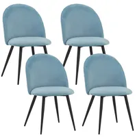 Albatros Esszimmerstuhl Capo Samt blau 4er Set