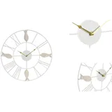 DKD Home Decor Uhr Wanduhr DKD Home Decor Metall MDF Weiß Spiralen 39 x 3,5 x 39 cm weiß
