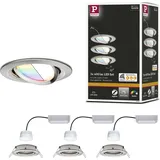 Paulmann LED Einbauleuchte 3er Set Nova Plus Coin 3x5,2W rund Eisen gebürstet