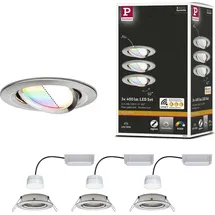 Paulmann LED Einbauleuchte 3er Set Nova Plus Coin 3x5,2W rund Eisen gebürstet