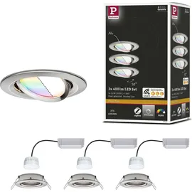 Paulmann LED Einbauleuchte 3er Set Nova Plus Coin 3x5,2W rund Eisen gebürstet