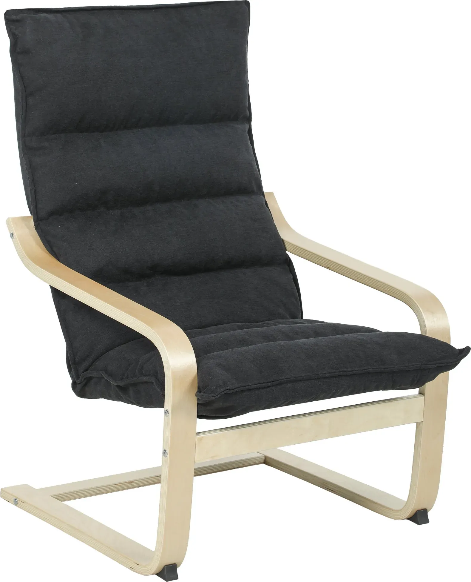 HOMCOM Moderner Wohnzimmersessel mit hoher Rückenlehne, Armlehnen und Holzbeinen, Samtbezug, Sessel für Schlafzimmer und Wohnzimmer, Schwarz   Aosom