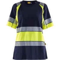 Blåkläder Damen Warnschutz T-Shirt "3410" - 3XL - marine/gelb