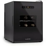 Klarstein Freistehender Weinkühlschrank 1 Zone, Getränkekühlschrank Klein, Kleiner Weinschrank, Wein-Kühlschrank Klein mit Glastür, Indoor/Outdoor