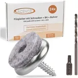 ECENCE Filzgleiter mit Torx-schrauben 18mm/0.71inch, Möbelgleiter Stuhlgleiter