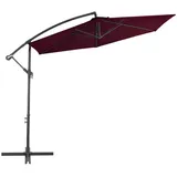 vidaXL Ampelschirm mit Alu-Mast Bordeauxrot 300 cm
