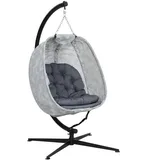 Outsunny Hängesessel oval Grau 1-Sitzer mit Gestell 