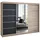 A&J MöbelLand Schiebetürenschrank VILUNO 1 200 x 215 x 59,5 cm Weiß/Schwarz