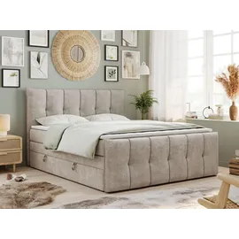 MKS King Boxspringbett 120 x 200 cm H3 Beige
