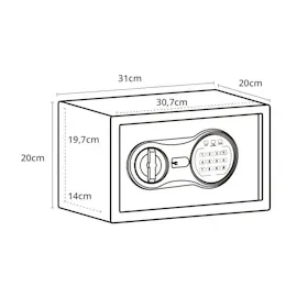 HJH Office Tresor Safe COMPACT III Stahl