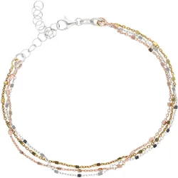 Armband »Schmuck Geschenk Silber 925 Armschmuck Armkette Fantasie tricolor«, 42519911-0 silberfarben-gelbgoldfarben-roségoldfarben