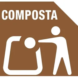 Fluid ES002 96 x Aufkleber Etiketten Spanien Composta Braun für Kompost