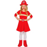 Schickes Feuerwehr Kostüm für Kinder Mädchen (92/104)