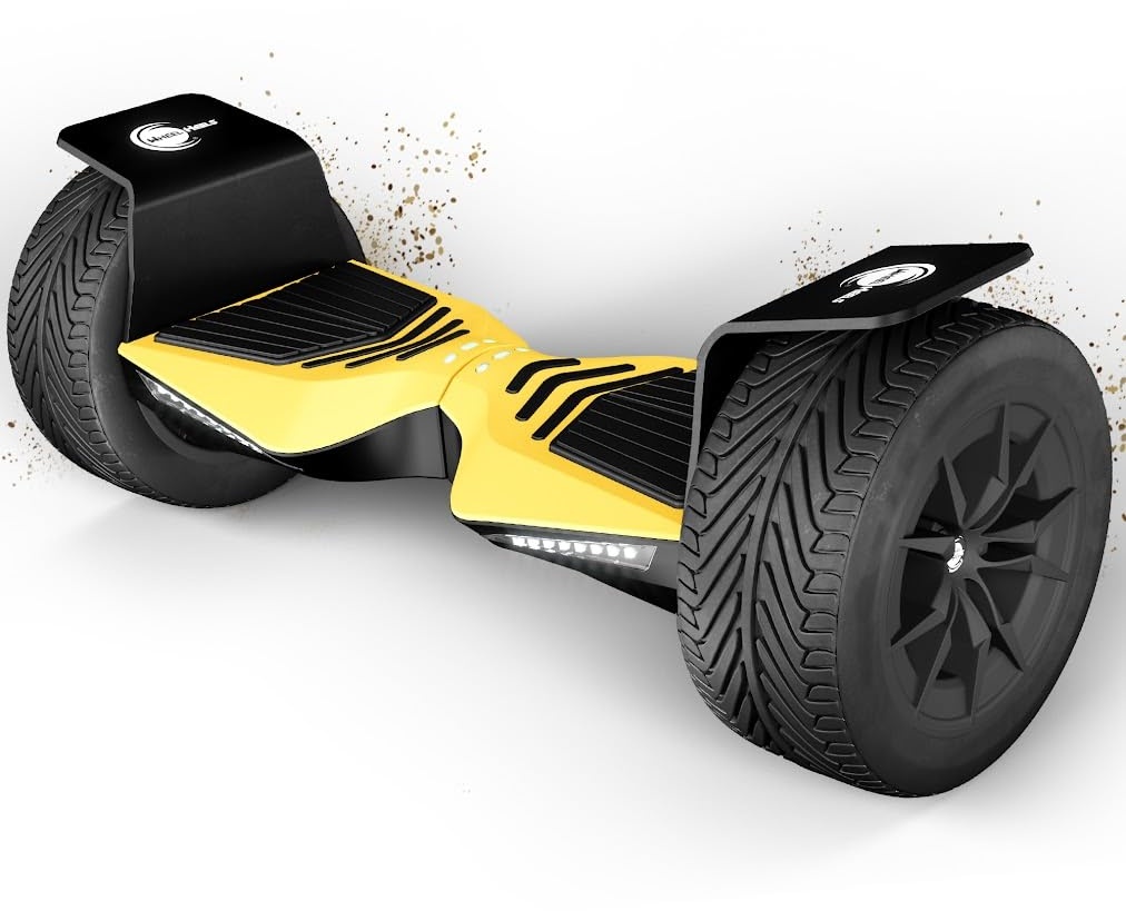 F-Cruiser Hoverboard mit luftgefüllten 10" Reifen & 5.8Ah Akku für eine hohe Reichweite (Gelb)