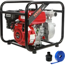 VEVOR Benzin Motorpumpe Gartenpumpe Schmutzwasserpumpe Kreiselpumpe 7PS 4-Takt