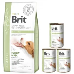 Brit gf Veterinärdiät für Hunde Diabetes 12kg + BRIT GF Veterinary Diets Dog Diabetes 3x400g