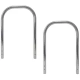 Trutzholm Fahrradständer 2x Anlehnbügel 116x74 cm Edelstahl Ø 60 mm Typ U grau