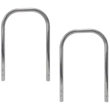 Trutzholm Fahrradständer 2x Anlehnbügel 116x74 cm Edelstahl Ø 60 mm Typ U grau