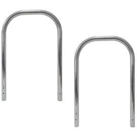 Trutzholm Fahrradständer 2x Anlehnbügel 116x74 cm Edelstahl Ø 60 mm Typ U grau