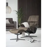 Stressless Stressless® »Reno«, (Set, Relaxsessel mit Hocker), mit Hocker, mit Cross Base, Größe S, M & L, Holzakzent Schwarz