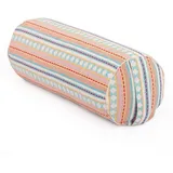 bodhi Ethno Collection: Yoga-Bolster (rund), Jacquard-Webstoff, apricot-hellblau 1 St