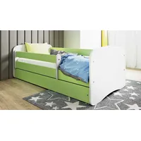 Sellbee Kinderbett Jugendbett 80x160 cm Grün mit Matratze Rausfallschutz