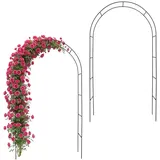 Relaxdays Rosenbogen, Schwarz, Metall, 140x240x38 cm, Gartenzubehör, Gartendeko