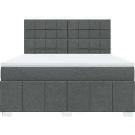 vidaXL Boxspringbett 180 x 200 cm Dunkelgrau