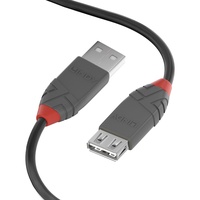 Lindy USB 2.0 USB-A Stecker, USB-A Buchse 0.20 m Schwarz, Grau 36700