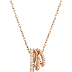 Kette mit Anhänger SWAROVSKI "Schmuck Geschenk Halskette Hyperbola, 5701494", rosa (roségoldfarben, kristallweiß), Halsketten, Damen, Metall, L: 45cm, mit Swarovski Zirkonia (synth.)