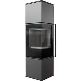 Kratki Ren M Links Stahl Schwarz/Abdeckplatte Glas